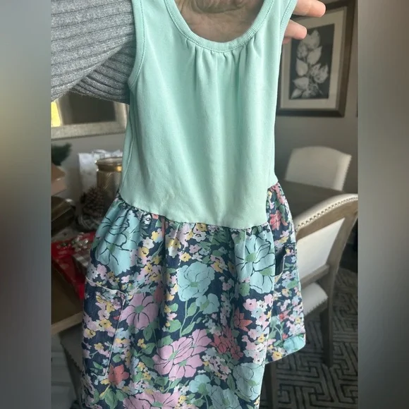 Hanna Andersson Mint Green floral dress size 120 (6-7) - Picture 4 of 4